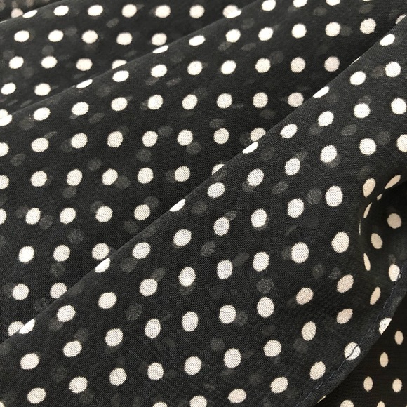 MSK Black Polka Dot Draped Neck Blouse - Picture 3 of 9